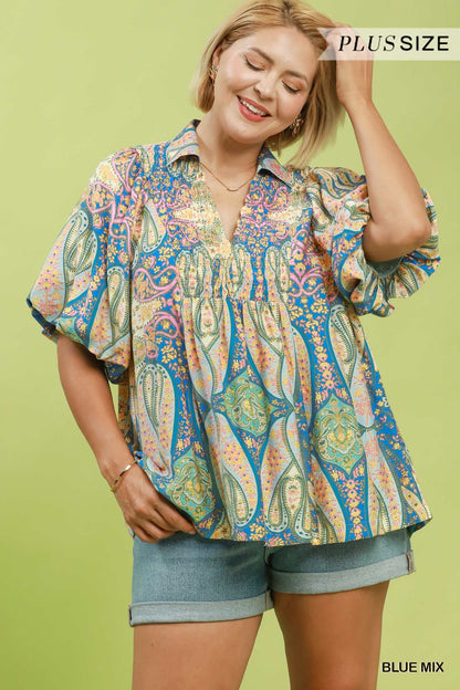 The Dez Smocked Blouse Curvy