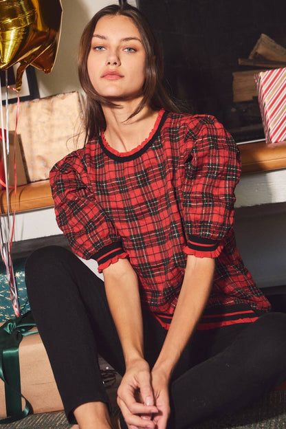 Plaid and Joy Blouse
