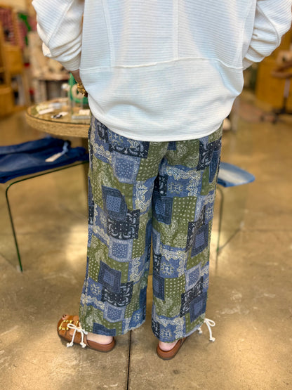 Patchwork Bandana Print Parachute Pants