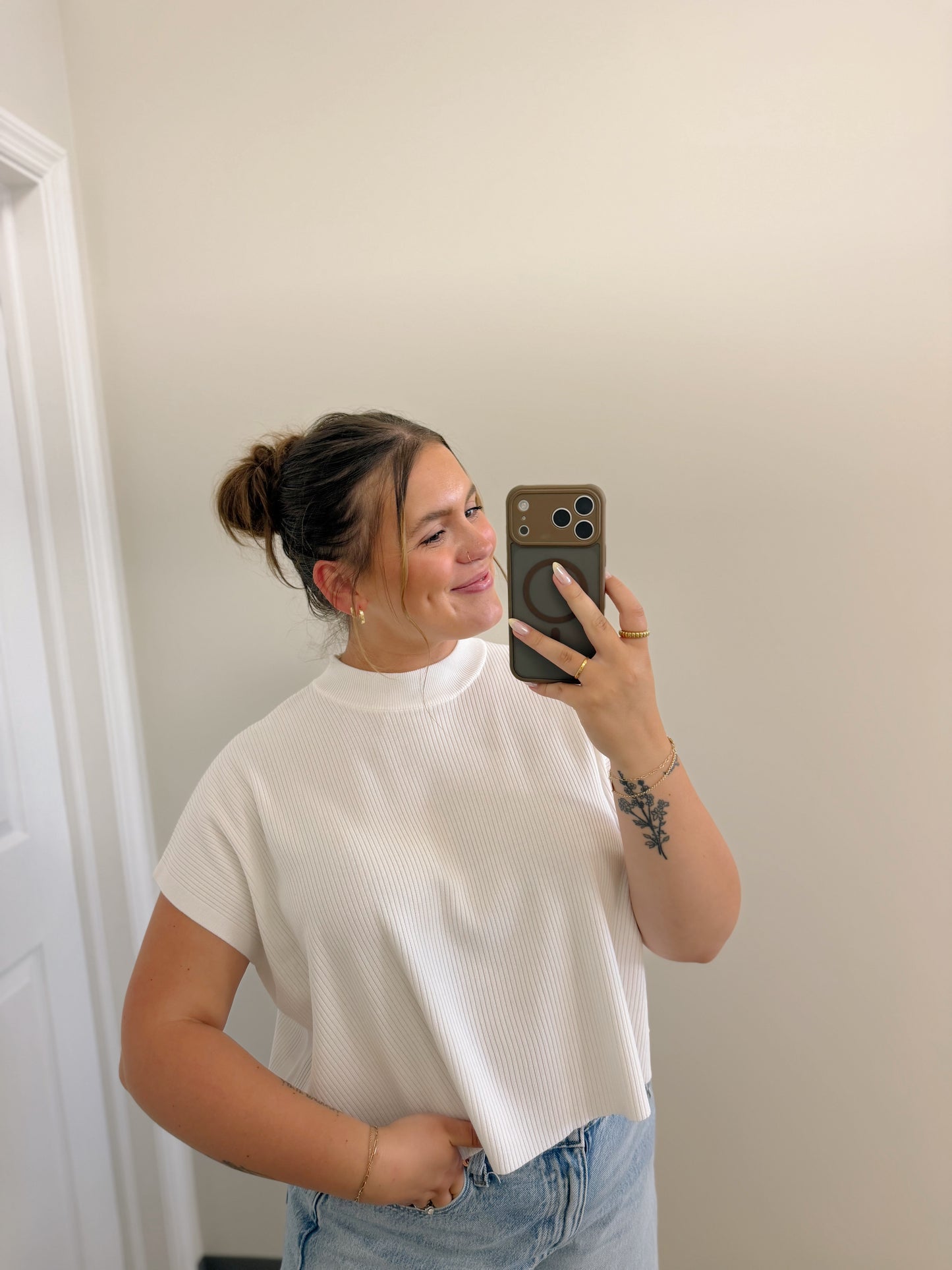 The Rochelle Sweater Top White