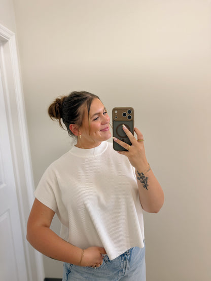 The Rochelle Sweater Top White