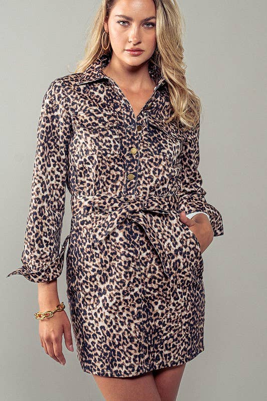 Savannah Leopard Mini Dress