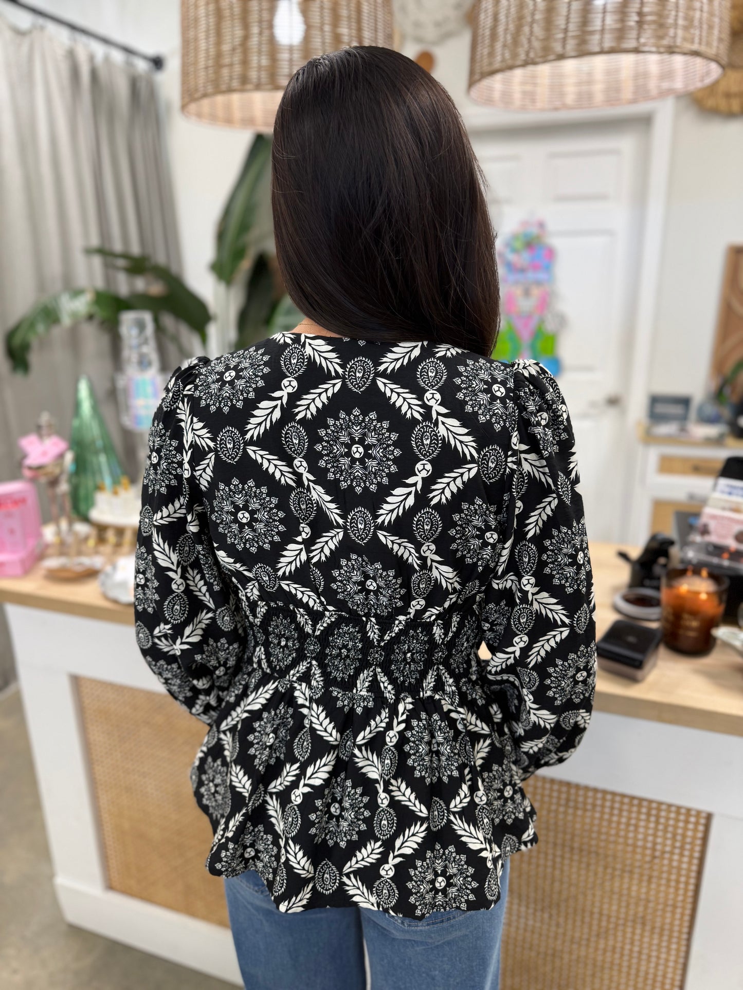 The Cameron Zipper Blouse in Black