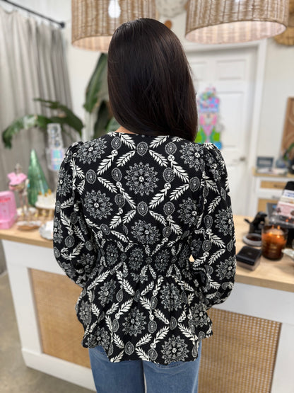 The Cameron Zipper Blouse in Black