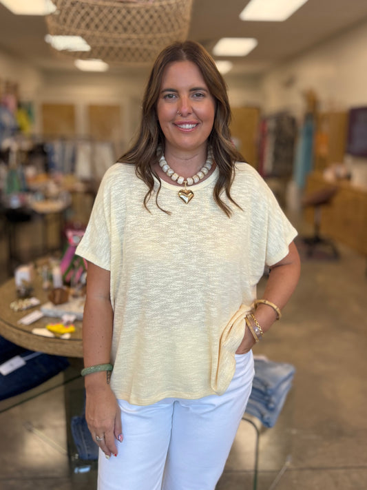 The Bomb Slub Top- Butter Yellow