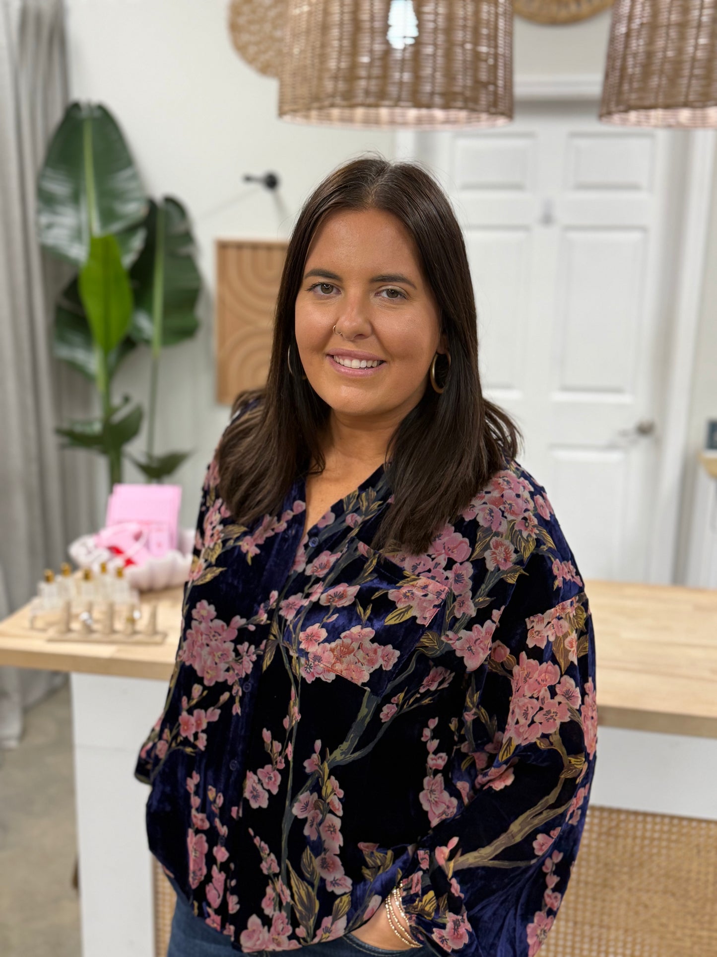 The Softer Side of Floral Button Down Shirt