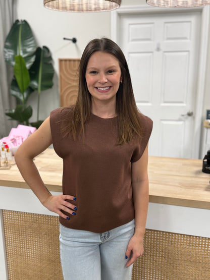 The Sylvie Vest Sky Brown