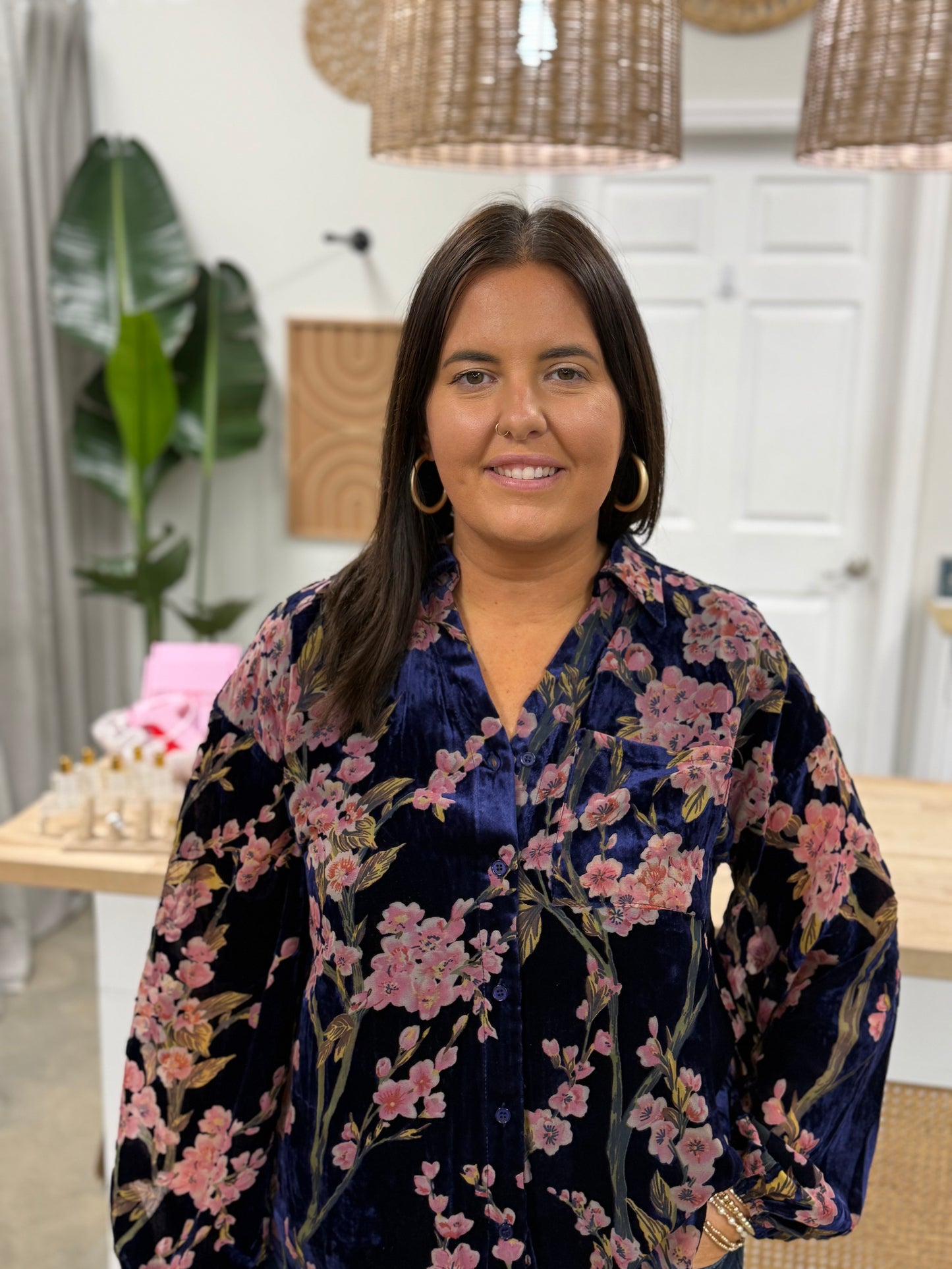 The Softer Side of Floral Button Down Shirt