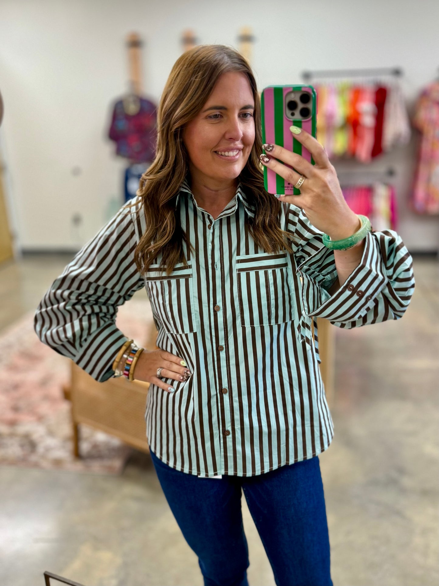 The Zelda Stripe Puff Sleeve Top