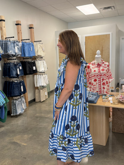 The Block Print Midi Dress