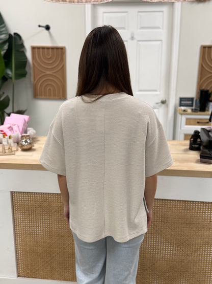 The Best Knit Basic T- Sand Beige