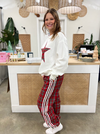 Plaid Holiday Rockstar Sweatshirt