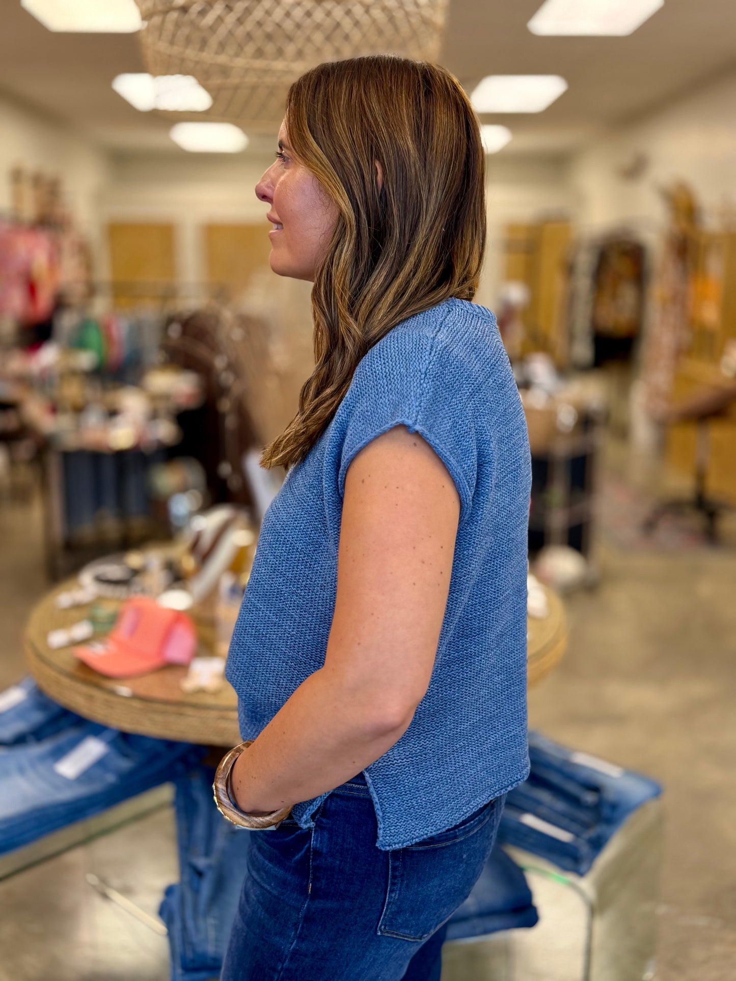 Your Staple Sweater Vest Dusty Blue