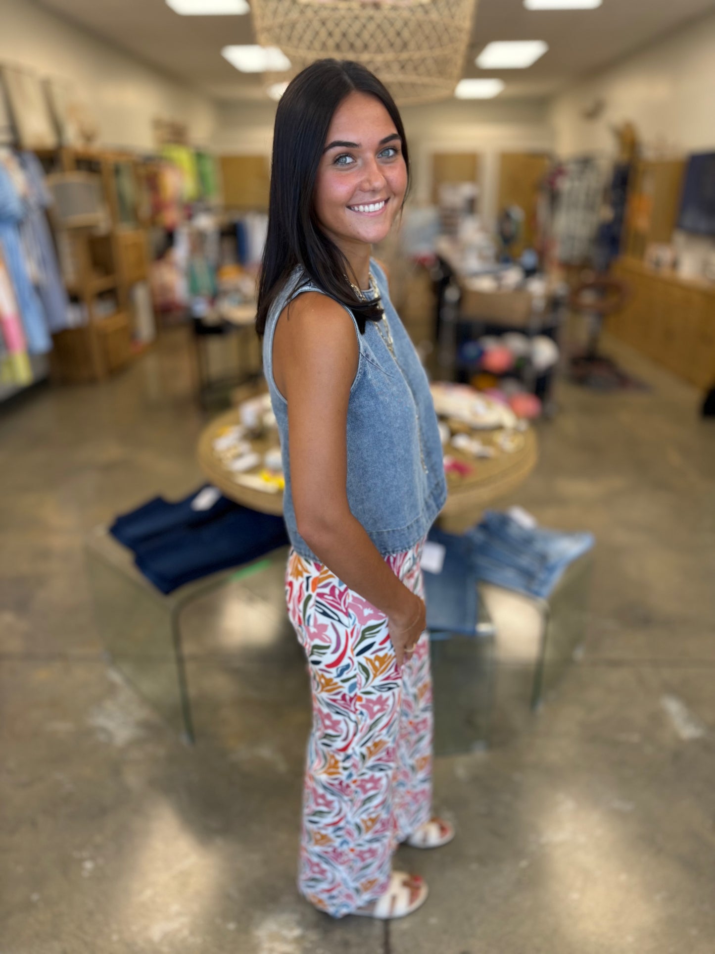 Artistic Floral Jeans