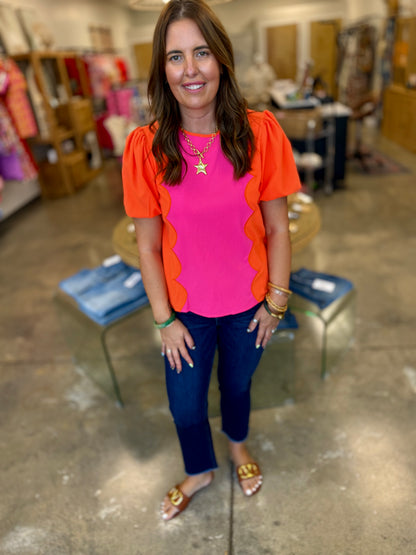 The Demi Scalloped Blouse