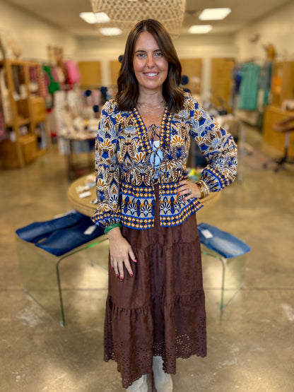 The Lainey Sued Midi Skirt-Chocolate