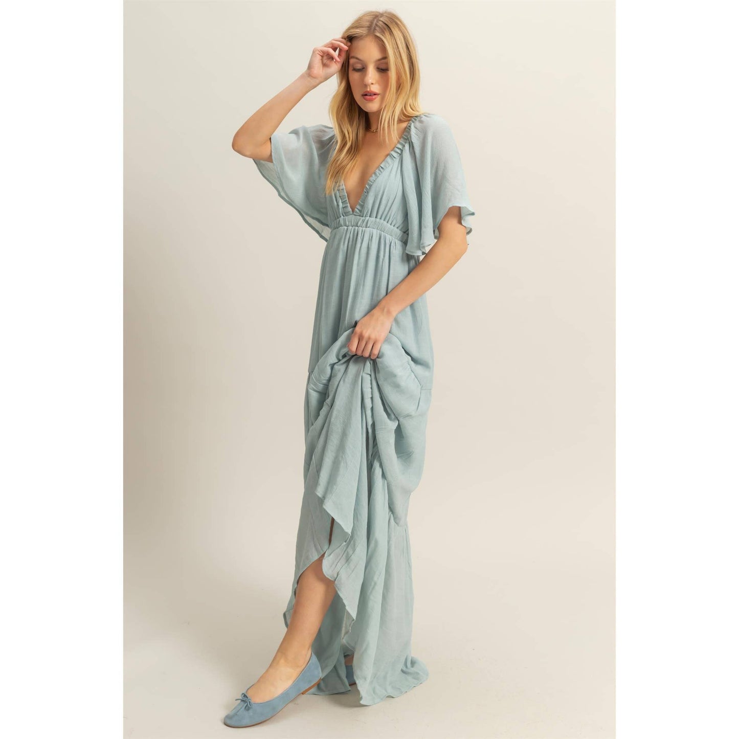 The Coastal Gypsy Dress in Blue Haze