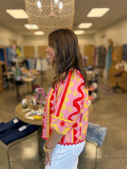 Ride The Wave Print Blouse