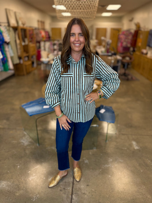 The Zelda Stripe Puff Sleeve Top