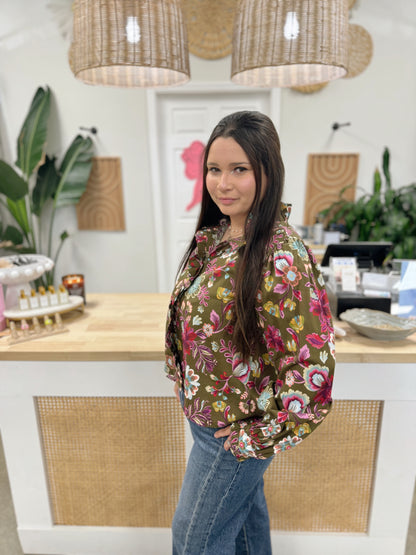 The Laci Ruffle Button Down Blouse