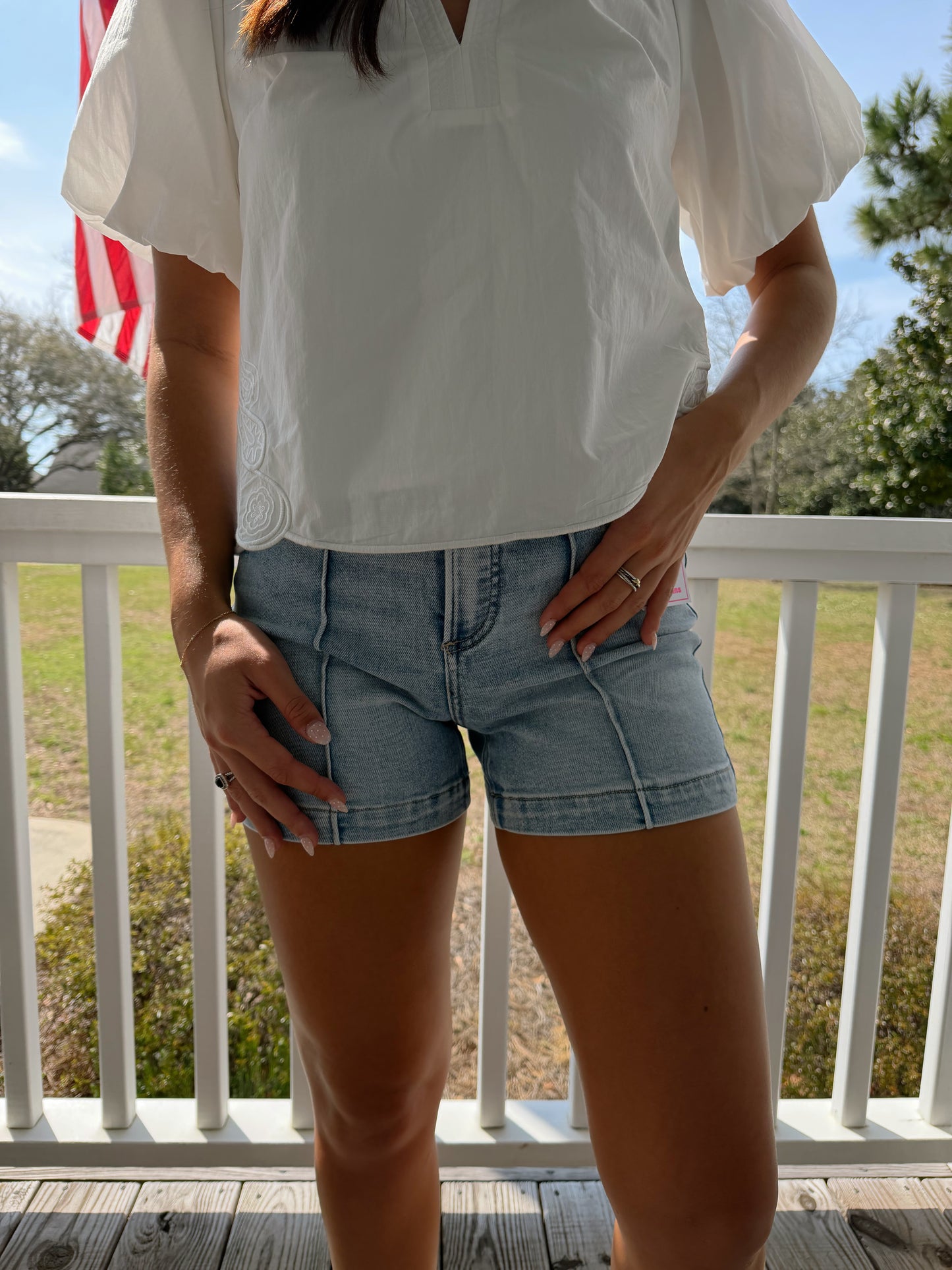 Tummy Control High Rise Pintuck Shorts