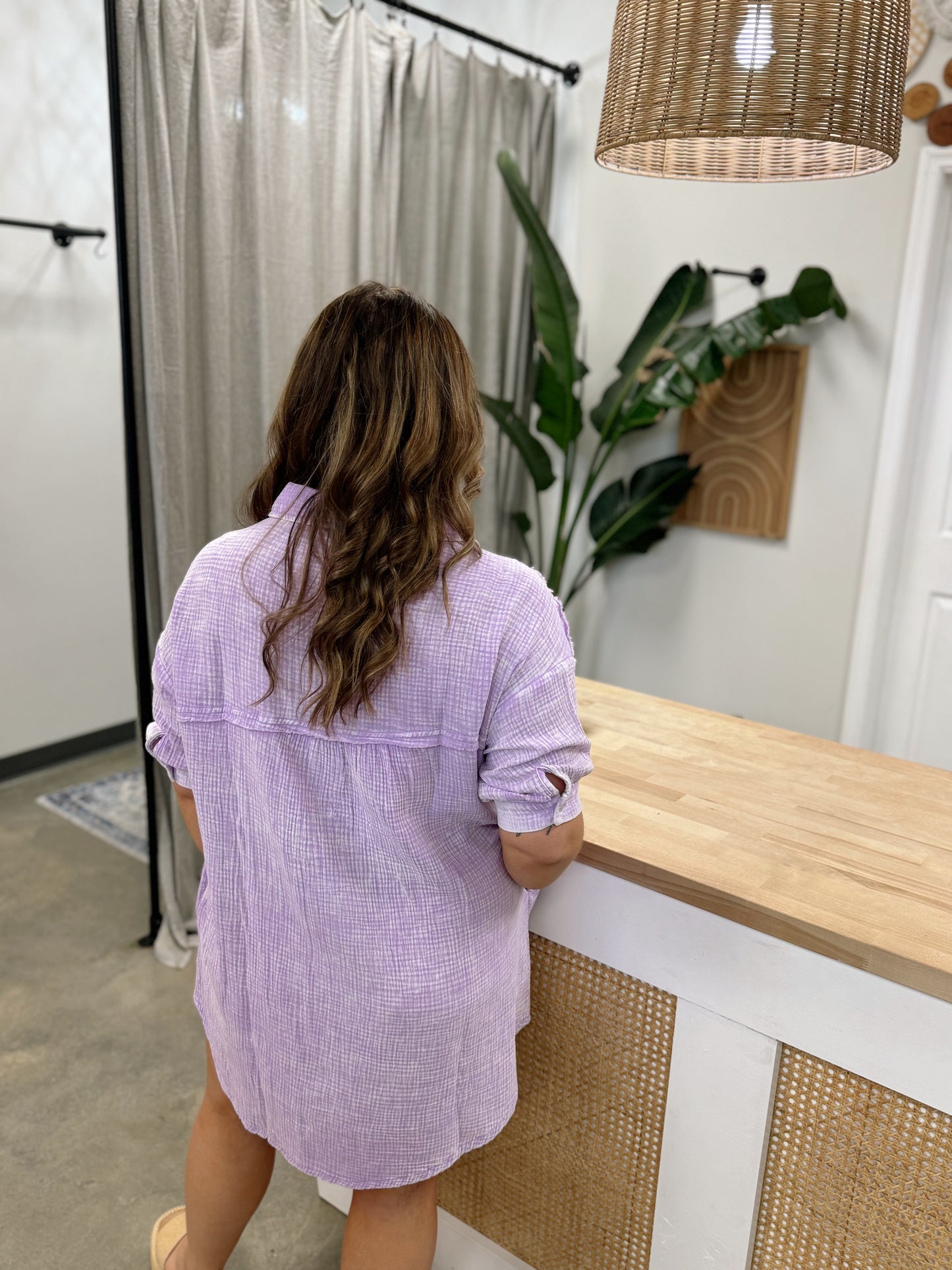Sitting Dockside Button Down Dress