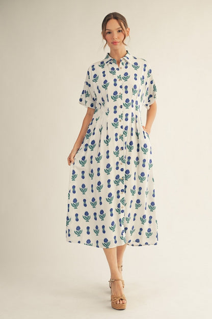 The Pleated & Pretty Midi Dress