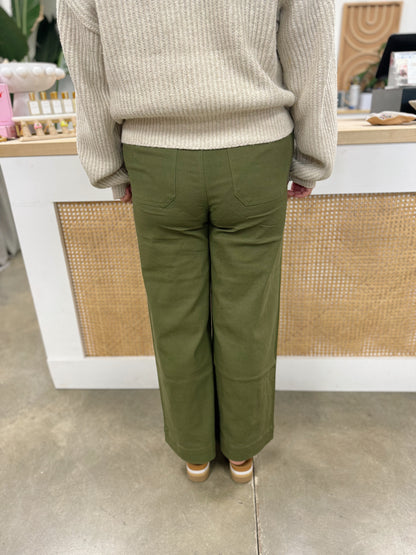 The Stand Out Cropped Jean in Olive