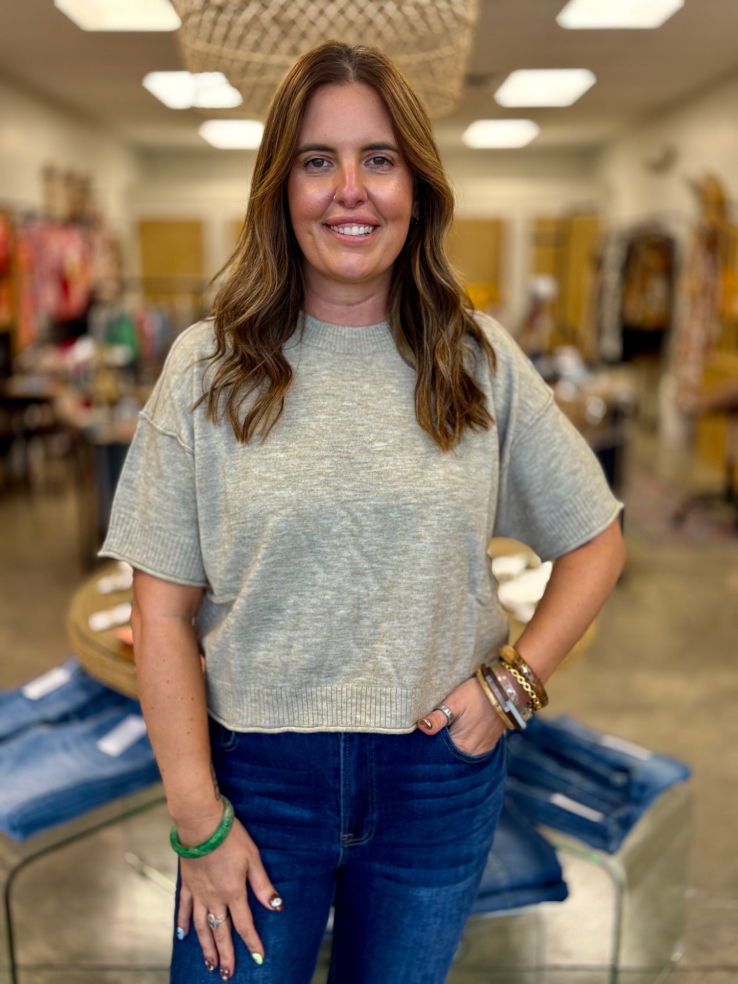 The Rochelle Cropped Sweater Tan