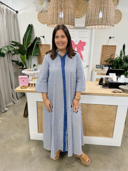 Business Casual Maxi Shirt Dress