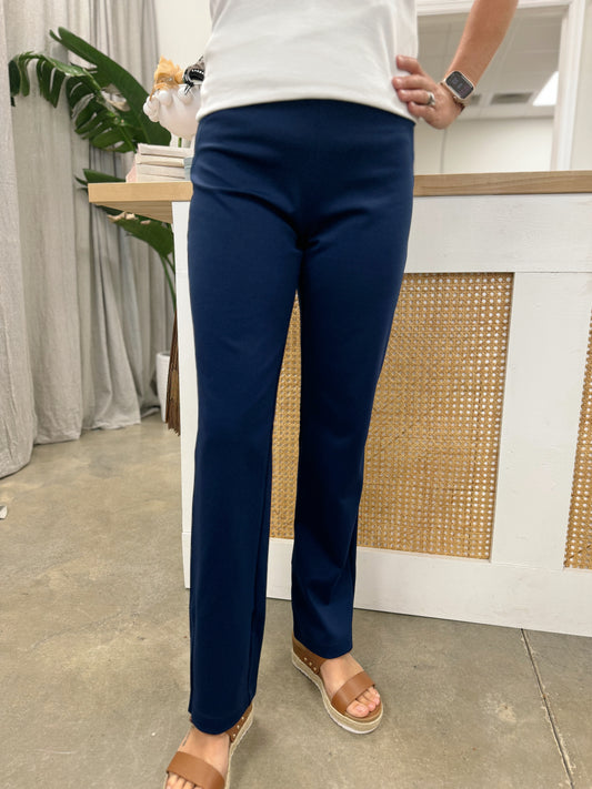 Magic High Slim Straight Pants Navy
