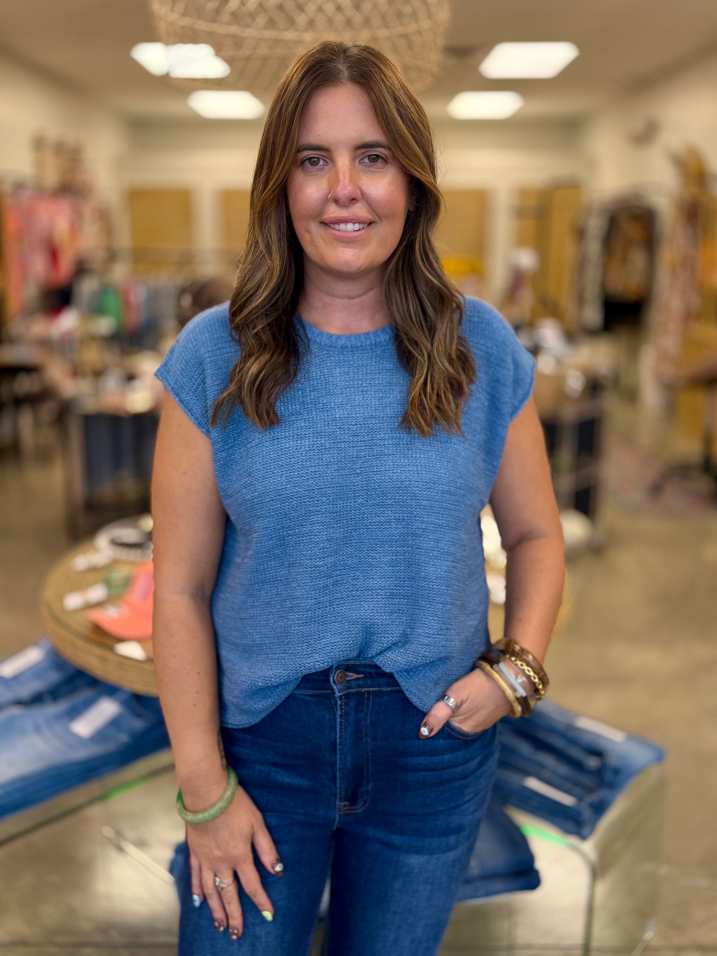 Your Staple Sweater Vest Dusty Blue