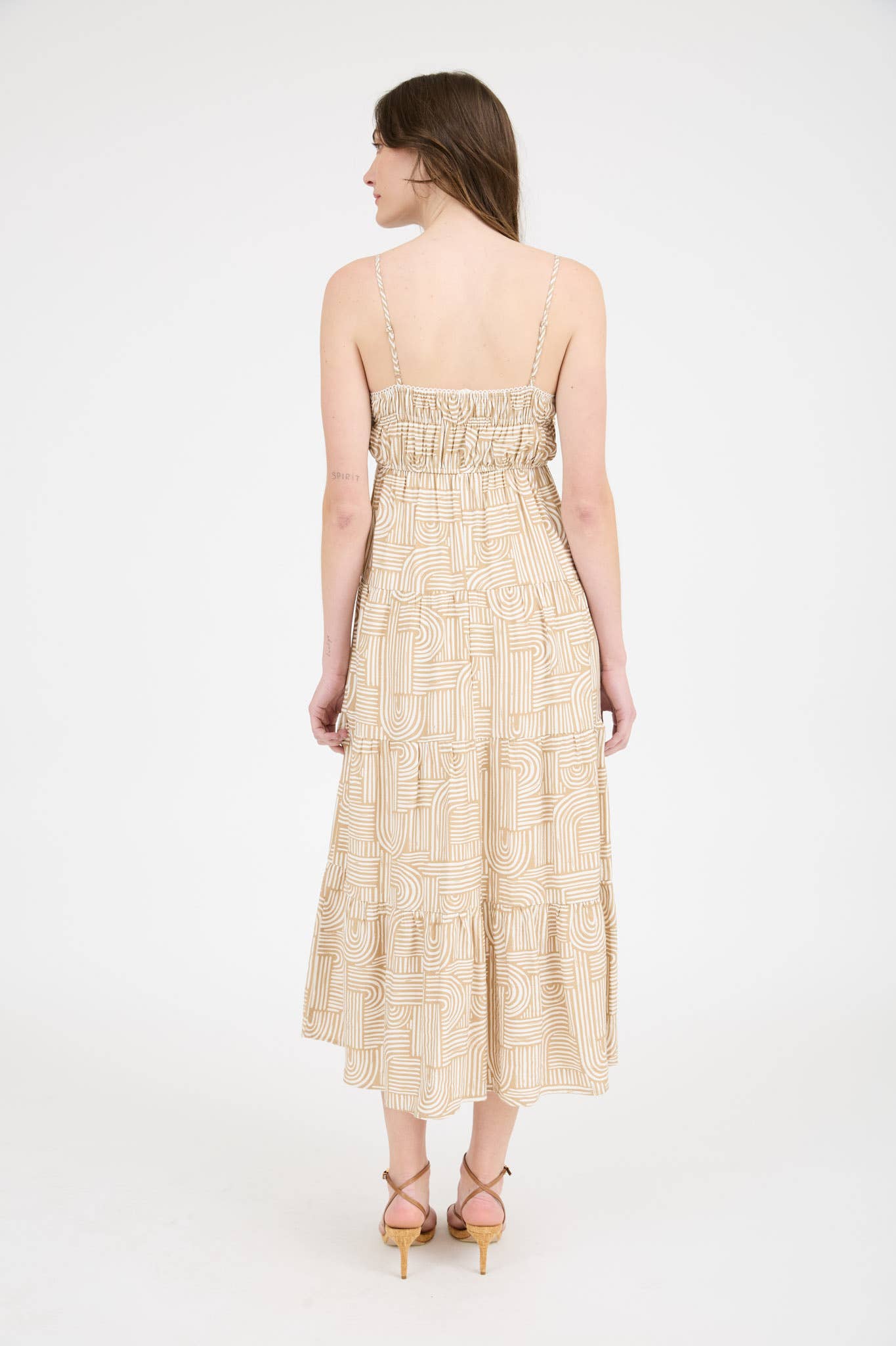 ABSTRACT PRINT MIDI DRESS