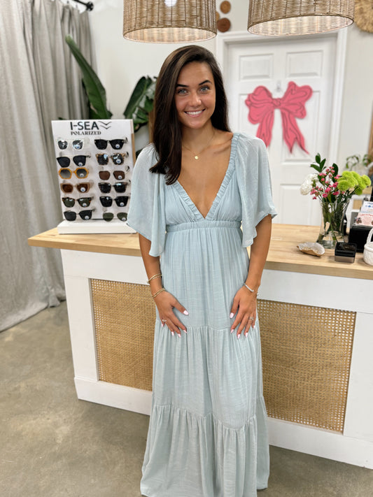 The Coastal Gypsy Dress in Blue Haze