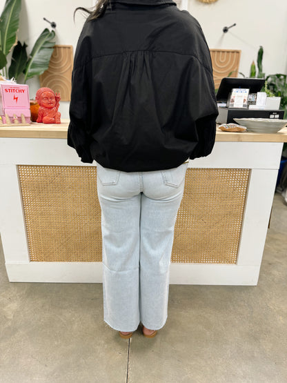 Bayeas Raw Edge Cropped Jeans