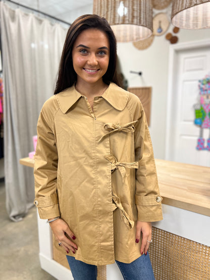 The Winnie Bow Tie Trench Coat