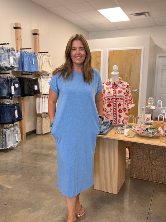 Get Around Town Dress-Blue
