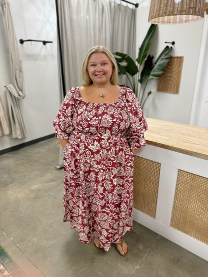 The Floral Brandy Midi Dress Curvy