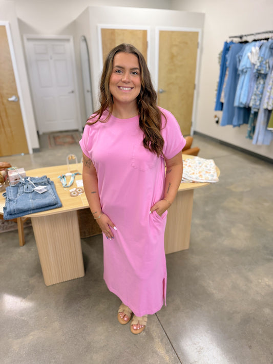 Get Around Town Dress-Pink