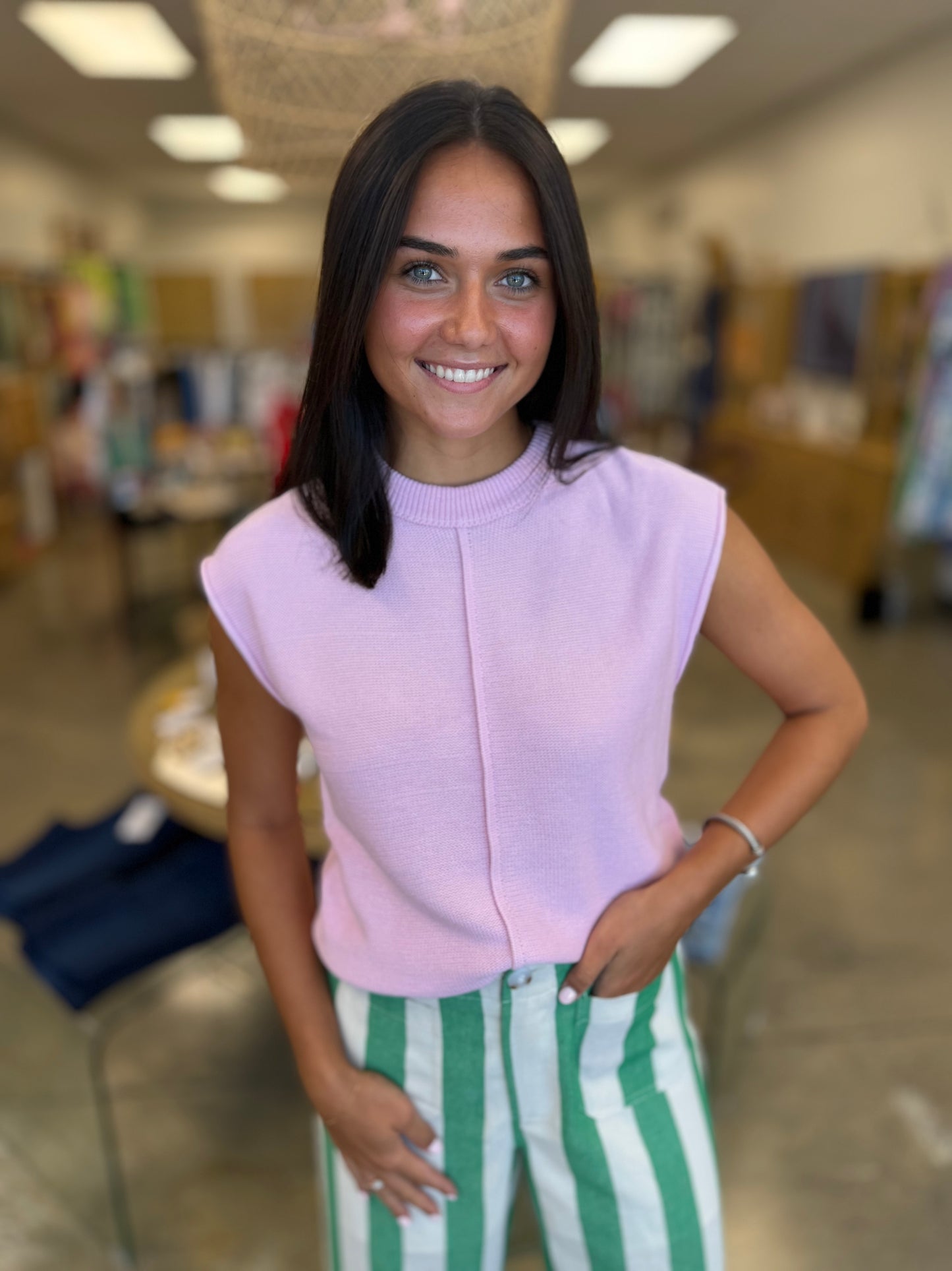 The Bailey Sleeveless Sweater-Pink