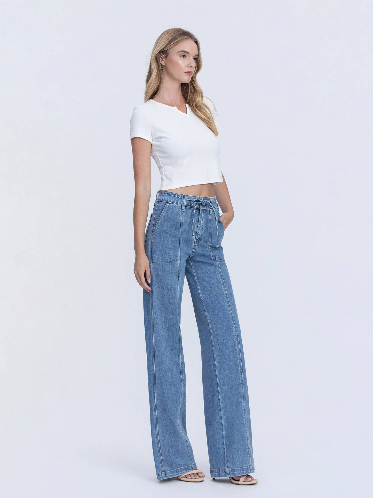 SUPER HIGH RISE WIDE LEG JEANS