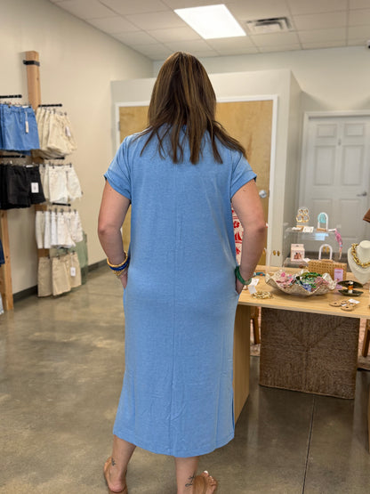 Get Around Town Dress-Blue