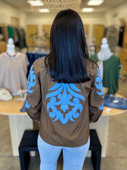 The Wynonna Flare Blouse-Brown