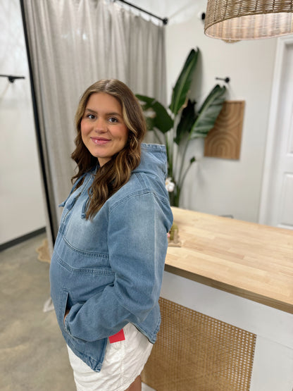 Fall on the Coast Denim Hoodie