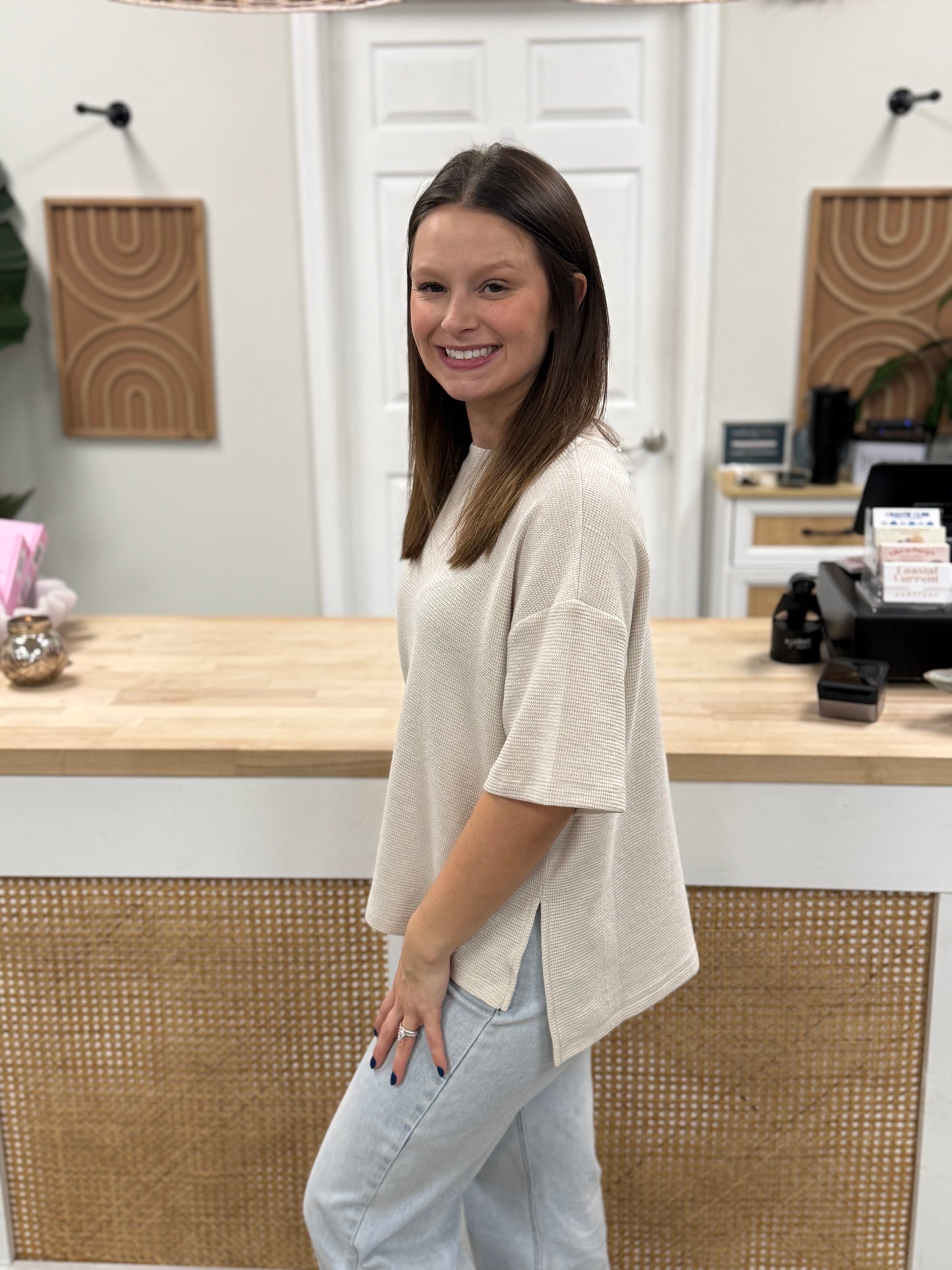 The Best Knit Basic T- Sand Beige