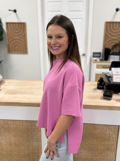 The Best Knit Basic T- Candy Pink