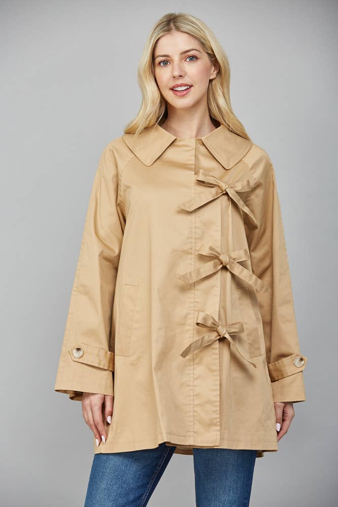 The Winnie Bow Tie Trench Coat