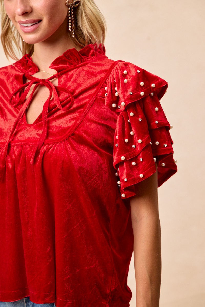 The Pearly and Cheerful Holiday Blouse
