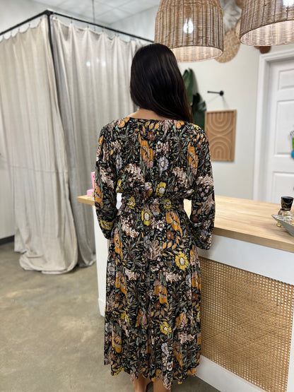 The Bethany Print Floral Midi Dress