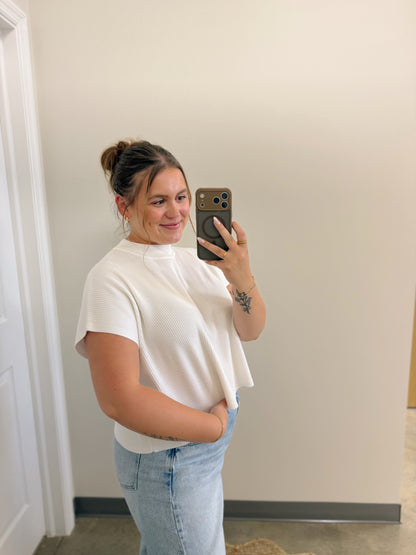 The Rochelle Sweater Top White